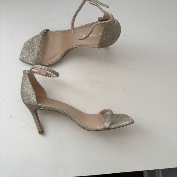 Stuart Weitzman Amelina 75 Sandal Glitter Sparkle Sz 6 - Picture 6 of 10